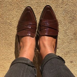 Red Wine Slide On Loafer Flats
